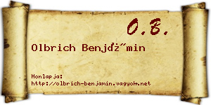 Olbrich Benjámin névjegykártya